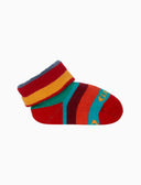 Babbucce bambino cotone righe multicolor rosso - Gallo 1927 - Official Online Shop