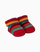 Babbucce bambino cotone righe multicolor rosso - Gallo 1927 - Official Online Shop