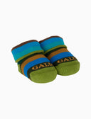 Babbucce bambino cotone righe multicolor verde - Gallo 1927 - Official Online Shop