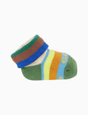 Babbucce bambino cotone righe multicolor verde - Gallo 1927 - Official Online Shop