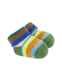 Babbucce bambino cotone righe multicolor verde - Gallo 1927 - Official Online Shop