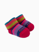 Babbucce bambino cotone rosso righe multicolor - Gallo 1927 - Official Online Shop