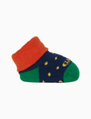 Babbucce bambino cotone fantasia pois blu - Gallo 1927 - Official Online Shop