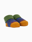 Kids' blue warm cotton booty socks with polka dot pattern