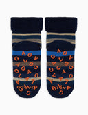 Calze antiscivolo bambino cotone blu righe multicolor - Gallo 1927 - Official Online Shop