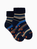Calze antiscivolo bambino cotone blu righe multicolor - Gallo 1927 - Official Online Shop