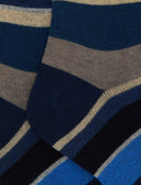 Calze lunghe bambino cotone blu righe multicolor - Gallo 1927 - Official Online Shop