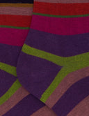 Calze corte bambino cotone viola righe multicolor - Gallo 1927 - Official Online Shop