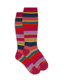 Calze lunghe bambino cotone righe multicolor fucsia - Gallo 1927 - Official Online Shop