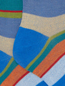 Calze lunghe bambino cotone righe multicolor azzurro - Gallo 1927 - Official Online Shop