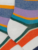 Calze cortissime bambino cotone righe multicolor bianco - Gallo 1927 - Official Online Shop