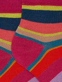 Calze cortissime bambino cotone righe multicolor fucsia - Gallo 1927 - Official Online Shop