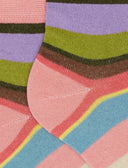 Calze cortissime bambino cotone leggero geranio righe multicolor - Gallo 1927 - Official Online Shop