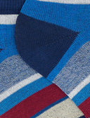 Calze fantasmini bambino cotone leggero blu royal righe multicolor - Gallo 1927 - Official Online Shop