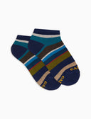 Calze fantasmini bambino cotone righe multicolor blu - Gallo 1927 - Official Online Shop