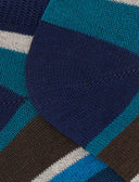 Calze fantasmini bambino cotone righe multicolor blu - Gallo 1927 - Official Online Shop