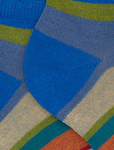 Calze fantasmini bambino cotone righe multicolor azzurro - Gallo 1927 - Official Online Shop