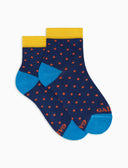 Calze cortissime bambino cotone fantasia pois blu - Gallo 1927 - Official Online Shop