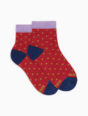 Calze cortissime bambino cotone fantasia pois rosso - Gallo 1927 - Official Online Shop