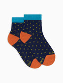 Calze cortissime bambino cotone fantasia pois blu - Gallo 1927 - Official Online Shop