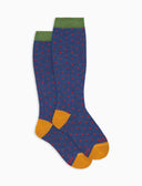 Calze lunghe bambino cotone caldo blu fantasia pois