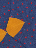 Calze lunghe bambino cotone caldo blu fantasia pois
