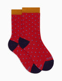 Calze corte bambino cotone rosso fantasia pois - Gallo 1927 - Official Online Shop