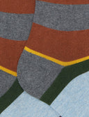 Calze lunghe uomo cotone e cashmere grigio righe multicolor macro - Gallo 1927 - Official Online Shop