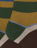Calze lunghe uomo cotone e cashmere verde righe multicolor macro - Gallo 1927 - Official Online Shop