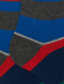 Calze lunghe uomo cotone e cashmere grigio righe multicolor macro - Gallo 1927 - Official Online Shop