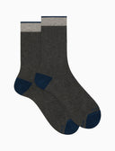Calze corte uomo cotone e cashmere sasso tinta unita e contrasti - Gallo 1927 - Official Online Shop