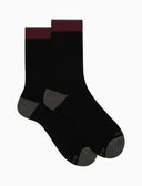 Calze corte uomo cotone e cashmere nero tinta unita e contrasti - Gallo 1927 - Official Online Shop