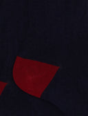 Calcetines cortos de hombre de algodón y cachemira azules lisos y con contrastes