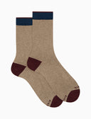 Calze corte uomo cotone e cashmere sabbia tinta unita e contrasti - Gallo 1927 - Official Online Shop