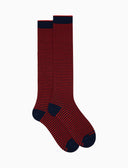 Calze lunghe uomo cotone blu righe windsor - Gallo 1927 - Official Online Shop