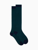 Calze lunghe uomo cotone blu righe windsor - Gallo 1927 - Official Online Shop