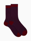 Calze corte uomo cotone rosso righe windsor - Gallo 1927 - Official Online Shop