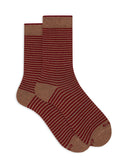 Calze corte uomo cotone beige righe windsor - Gallo 1927 - Official Online Shop