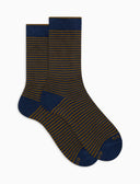 Calze corte uomo cotone blu righe windsor - Gallo 1927 - Official Online Shop