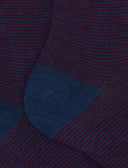 Calze corte uomo cotone blu righine bicolore - Gallo 1927 - Official Online Shop