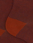 Calze corte uomo cotone arancio righine bicolore - Gallo 1927 - Official Online Shop