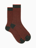 Calze corte uomo cotone arancio righine bicolore - Gallo 1927 - Official Online Shop