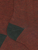 Calze corte uomo cotone arancio righine bicolore - Gallo 1927 - Official Online Shop