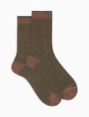 Calze corte uomo cotone beige righine bicolore - Gallo 1927 - Official Online Shop