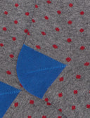 Lange Herrensocken aus warmer Baumwolle, grau, mit Punktmuster