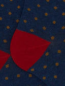 Calze lunghe uomo cotone blu fantasia pois - Gallo 1927 - Official Online Shop