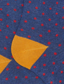 Calze lunghe uomo cotone caldo blu fantasia pois