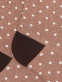 Men's long beige warm cotton socks with polka dots