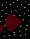 Men's short black warm cotton socks with polka dots