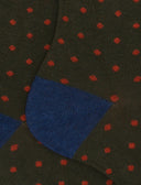 Calze corte uomo cotone verde fantasia pois - Gallo 1927 - Official Online Shop